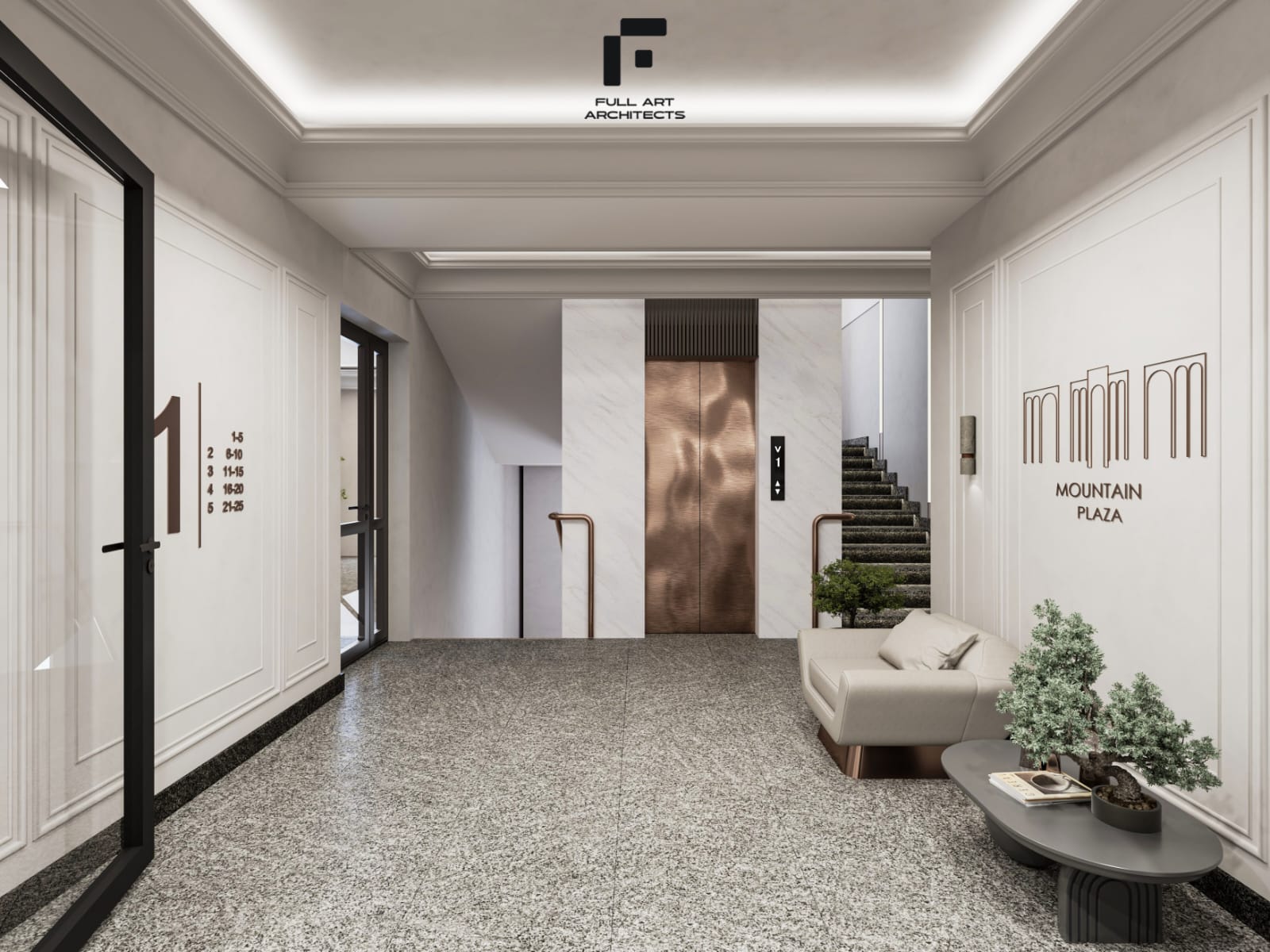 Modern office interior lobby